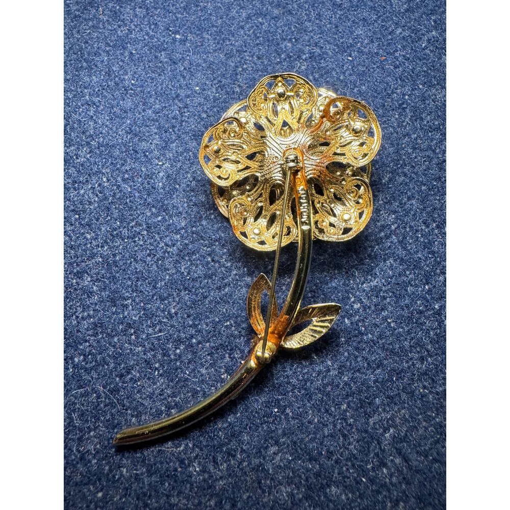 Vintage Sarah Coventry Rhinestone Flower Statement Brooch - Picture 5 of 6